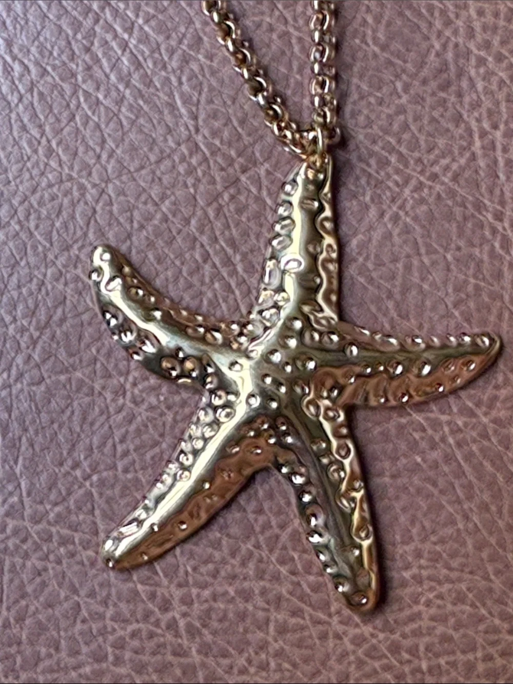 Gold Starfish Pendant Necklace and Earrings Set